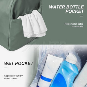 Sac de sport personnalisé avec logo, grande capacité, doublure en nylon, compartiment séparé pour chaussures, intérieur spacieux pour usage sportif - Product Image 5