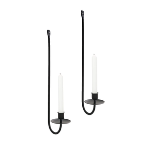 Elegant Iron Candlestick Holder <b>Black</b> Wall Mount <b>Candelabra</b> Home Decoration Durable Metal Candle Stand At Best Price - Product Image 1