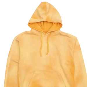 Sudadera con capucha amarilla deslavada estilo vintage para hombre y mujer, sudadera oversize de algodón, estilo streetwear, suave forro polar. - Product Image 3