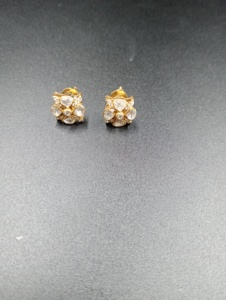 Gold Plated Flower Stud <b>Earrings</b> For Women Classic Party Jewelry polki stud <b>earring</b> - Product Image 2