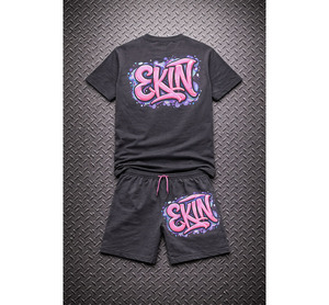 Breathable Summer Print Slim <b>Tracksuit</b> Streetwear Men's Oversize <b>White</b> 100% Cotton <b>Tracksuit</b> - Product Image 2