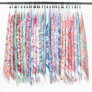 Block Printed Handmade Fashion Floral Pattern Cotton <b>Square</b> <b>Scarf</b> Ethnic Style Multicolor Multifunctional Bandana Skin-Friendly - Product Image 5