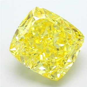 Diamante amarillo vivo brillante cultivado en laboratorio, corte cojín, certificado, tipo CVD, brillo radiante, para joyería fina y elegante. - Product Image 6