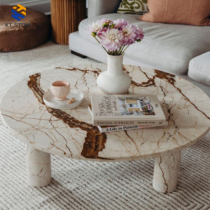 Mesa <span class=keywords><strong>de</strong></span> Centro <span class=keywords><strong>de</strong></span> Piedra KT STONE, Estilo Nórdico, Mármol Beige, Muebles para Sala <span class=keywords><strong>de</strong></span> Estar, Apartamento, Exclusivamente para <span class=keywords><strong>Alquiler</strong></span> - Product Image 3