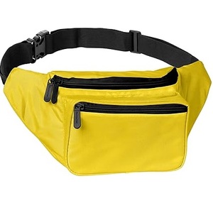 Riñoneras multifuncionales impermeables de color amarillo liso para deportes, gimnasio, entrenamiento, caminar, etc. - Product Image 1