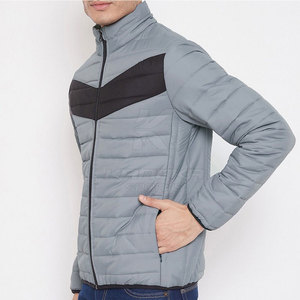 Doudoune matelassée moderne pour homme, col montant, écologique, respirante, 100 % polyester, pour l'hiver et les températures froides - Product Image 2