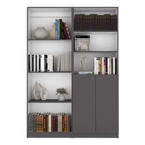 Set di librerie Dupree da 2 pezzi, grigio opaco/bianco, larghezza 49 pollici, con 9 ripiani per soggiorno - Product Image 2