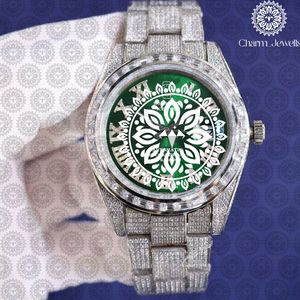 Charm_Jewells Luxury Stainless Steel <b>Watch</b> Round Case 42mm Analog Quartz <b>Diamond</b> Bezel Unisex Fashion - Product Image 3
