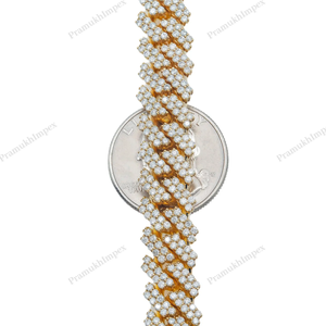 Cadena cubana de eslabones gruesos de 12 mm y 22 pulgadas, chapada en oro, de plata de ley 925, con cierre extendido, estilo hip hop, joyería de lujo llamativa de Miami - Product Image 2