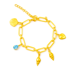 Bracelets porte-bonheur mignons en métal émaillé sur mesure de haute qualité, plaqués or - Product Image 4