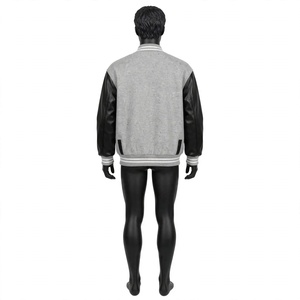 Chaqueta Varsity Retro de Béisbol para Hombre, de Lana con Mangas de Cuero PU, Estilo Letterman, con Letras Chenille Personalizadas, Venta al por Mayor, Tendencia Actual - Product Image 2