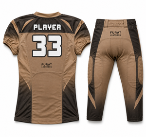 FURAT LEATHERS American Football Jersey Set Navy Yellow V-<b>Neck</b> Short Sleeve <b>Padded</b> Adult Unisex Uniform Moisture Wicking 3D 360g - Product Image 2