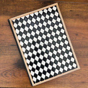 กระดานลายตารางหมากรุกระดับพรีเมียม2025ใหม่หนังแท้ใช้งานได้หลากหลายโฟลเดอร์แฟ้มแฟ้มสำหรับธุรกิจสมุดโน้ต - Product Image 4