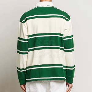 เสื้อรักบี้ผู้ชายผ้าฝ้ายถักคุณภาพพรีเมียม ระบายอากาศได้ดี สวมใส่สบาย ดีไซน์ทันสมัย รับสกรีนโลโก้สำหรับทีมกีฬา แบบเรียบสีพื้น - Product Image 2
