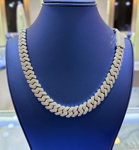 สร้อยคิวบันฮิปฮอปสุดหรู ประดับเพชรทรงกลมแบบฝังเต็มเส้น สไตล์ไมอามี - Product Image 1