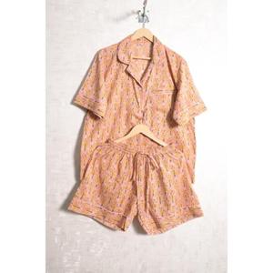 Conjunto de Pijama Corto de Algodón Estampado para Mujer, Ropa de Dormir Ligera de Verano, Top Suave y Pantalones Cortos a Juego - Product Image 1