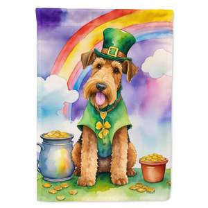 วันเซนต์แพทริกธงสวน airedale Terrier แบบหลากสีสำหรับตกแต่งลานแบนเนอร์งานศิลปะสำหรับตกแต่งชานบ้านสำหรับตกแต่งเตียงดอกไม้กล่องจดหมาย - Product Image 1