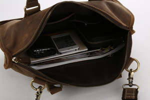 Antique Style Leather Laptop Briefcase for Men Vintage Crossbody Messenger Shoulder <b>Bag</b> with Multi Compartment Organizer - Product Image 5