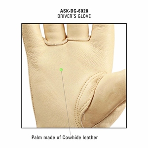 Leather <b>Driver</b> <b>Gloves</b> Unisex Beige Cowhide Grain Leather Heat Resistant Industrial Safety Hand Protection Soft and Comfortable - Product Image 3