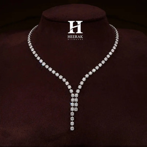Collar de Diamantes en Forma de Y de Lujo, Chapado en Oro Blanco de 14K, con Diamantes Cultivados en Laboratorio, Collar de Tenis con Colgante para Mujer, Regalo de Joyería para Boda - Product Image 2