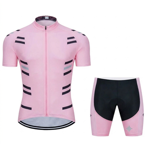 Conjunto deportivo personalizado para ciclismo de montaña, conjunto slim fit para hombre, pantalones cortos con tirantes, transpirables, de secado rápido, ropa para ciclismo al aire libre. - Product Image 1