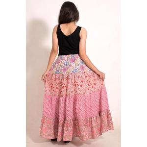 Women's Cotton Printed Long <b>Skirt</b> Handmade <b>Patchwork</b> Maxi Bohemian Beach Vacation Clothing - Product Image 5