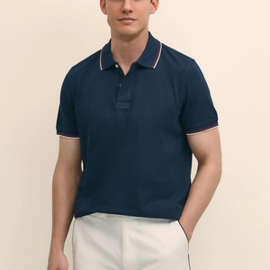 Chemises pour hommes en jersey décontracté respirant d'été à manches courtes en coton/polyester de haute qualité - Product Image 5