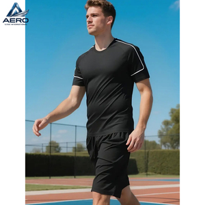 Ropa deportiva transpirable y de secado rápido para correr, gimnasio y fitness al aire libre, conjunto de camiseta y pantalones cortos de compresión para verano - Product Image 3