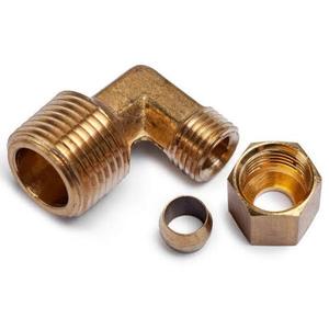 Adaptateur coudé à 90 degrés, tube de 1/4 po de diamètre extérieur x filetage mâle NPT de 1/8 po, raccord de compression en laiton pour tube - Product Image 4