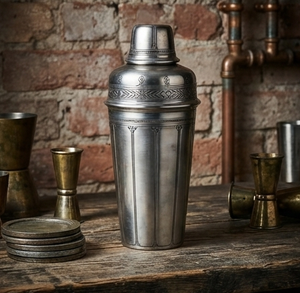 Shaker à cocktails durable finition argent brillant, shaker à boissons sur mesure, outils de bar avec passoire intégrée, ensemble d'accessoires de bar - Product Image 5