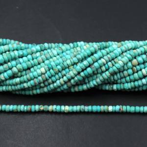 Cuentas facetadas de turquesa de Arizona, cuentas de turquesa natural de 3.5-4.5 mm, 13 pulgadas, cuentas de piedras preciosas de turquesa azul para hacer joyería - Product Image 1