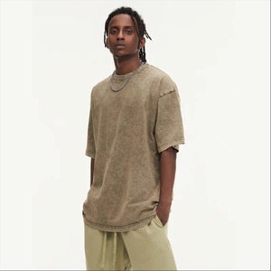 Camiseta de Hombre, Corte Regular, Estilo Casual, Lavado Ácido, 180 Gramos, Tejido de Punto, 100% Algodón, Manga Corta, Cuello Redondo, Lisa, para Personalizar con Logotipo, Estilo Urbano - Product Image 3