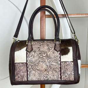 Custom Large Capacity <b>Men</b> & Women Travel <b>Bag</b> Luxury Designer Hand Tooled Cowhide Leather Duffle <b>Bag</b> Overnight Weekender <b>Bags</b> - Product Image 4