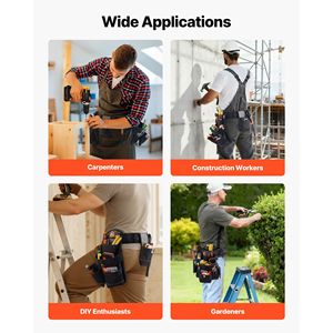 Cintura Porta Attrezzi Professionale a 18 Tasche per Uomo, Cintura Multiuso Regolabile Resistente, Borsa da Lavoro Staccabile, Porta Utensili per Elettricisti - Product Image 4