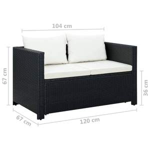 Grande Set da Pranzo Modulare da Giardino in Polyrattan Nero, Arredamento per Patio - Product Image 6