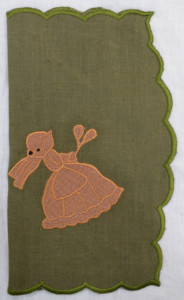 Handmade 100% Flax Linen <b>Square</b> Napkin with Scallop <b>Edge</b> Custom Design for Dining and Home Decoration - Product Image 5