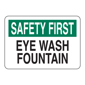Panneau de signalisation murale Brady Safety First pour fontaine de lavage des yeux, vert/blanc, pour laboratoire - Product Image 2
