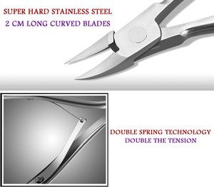 Professional Toenail Nippers <b>Safe</b> Ends Stainless Steel Curved Shape Pedicure <b>Tool</b> for Thick Ingrown Nails Precision Trimming - Product Image 4