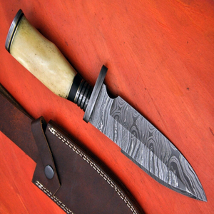 Couteau de chasse en acier Damas Imperial Enterprises, lame fixe pour la survie, le camping, la randonnée, la pêche, utilitaire, 30 cm, bord droit - Product Image 2
