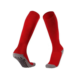 Red Knee High Soccer <b>Socks</b> Anti-Slip Knitted Spandex <b>Polyester</b> Adult Sports Football <b>Socks</b> Summer Standard Thickness Sports <b>Sock</b> - Product Image 1