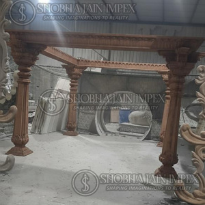 wooden Look Fiber Wedding Mandap Classic Carved Wooden Look Elephant Design Durable FRP Material Custom Packaging - Product Image 3