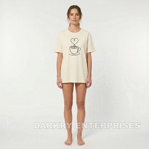 T-shirt kaki pour femme, fabricant, slogan français personnalisé, tee-shirt graphique, vente en gros, haut en coton surdimensionné, OEM, streetwear, vêtements pour femmes - Product Image 5