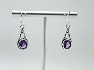 Boucles d'oreilles éternité en améthyste, argent sterling 925, faites à la main, style celtique, bijoux élégants, cadeau pour femme - Product Image 2