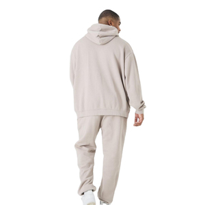 Ensemble de survêtement unisexe personnalisé avec logo, streetwear, 100% coton molletonné, grande taille, pantalon évasé, veste à capuche, vêtements d'hiver - Product Image 2