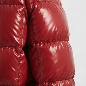 Men Red PU Puffer Jacket Stand Collar Zipper Closure Windproof <b>Thick</b> <b>Winter</b> <b>Coat</b> Solid Color Front Logo Casual Style - Product Image 4