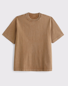 Camiseta Lisa Lavada para Hombre, Oversize, Ajuste Holgado, Algodón, Cuello Redondo, Manga Corta, Estilo Casual Urbano, Venta al por Mayor, OEM, ODM - Product Image 4