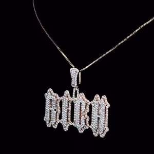 Colgante Personalizado con Letras en Forma de Diamante, Estilo Hip Hop, con Circonita Cúbica, para Hombre y Mujer - Product Image 1