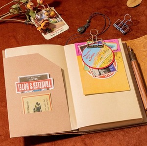 Vintage Printed Embossed Leather Journal with <b>Lock</b> Clasp Handmade Full Grain Spiral Binding Notebook - Product Image 2