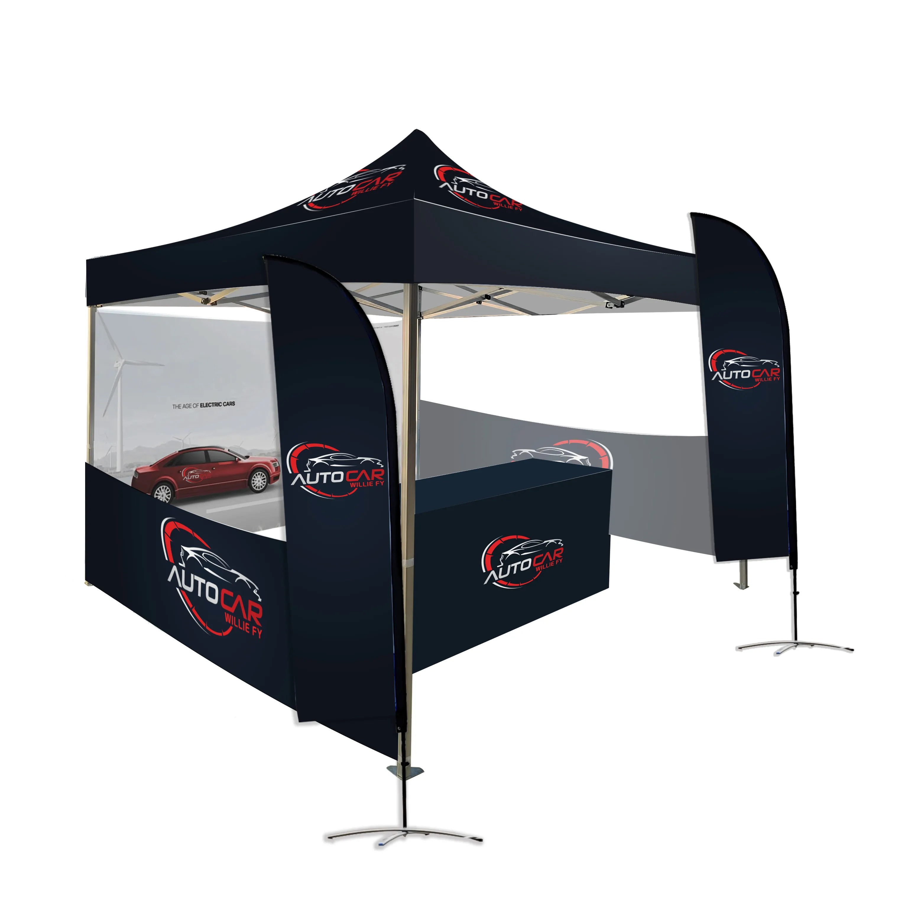Folding aluminum gazebo tent 3x3 marquee event pop up tent outdoor custom canopy tent for trade show