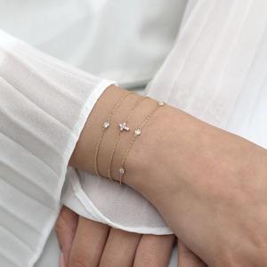 Bracelet en or 14 carats avec croix en diamant, petit charme croix, bracelet chrétien, bracelet en or délicat, cadeau religieux pour femmes, baptême - Product Image 6